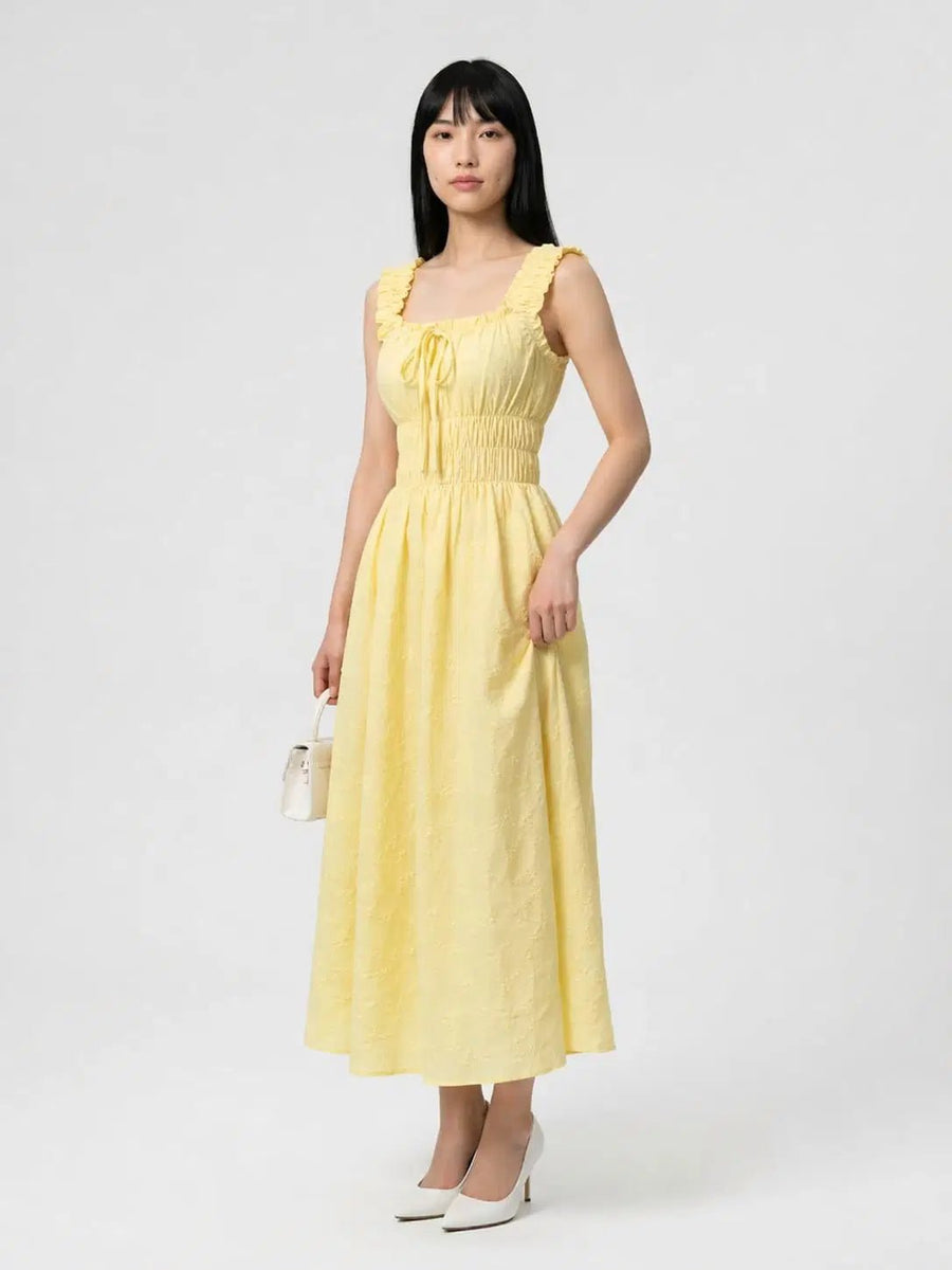 Flora - Vestido maxi casual con textura