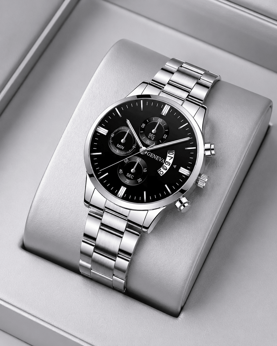 Nikos™ | Reloj de cuarzo en acero inoxidable