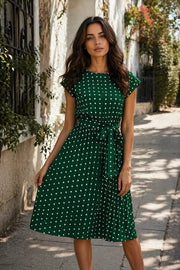 Maya - Vestido de lunares a la rodilla - Calanoa