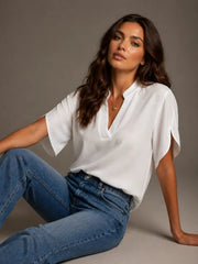 Nina - Blusa relajada con escote en V - Calanoa