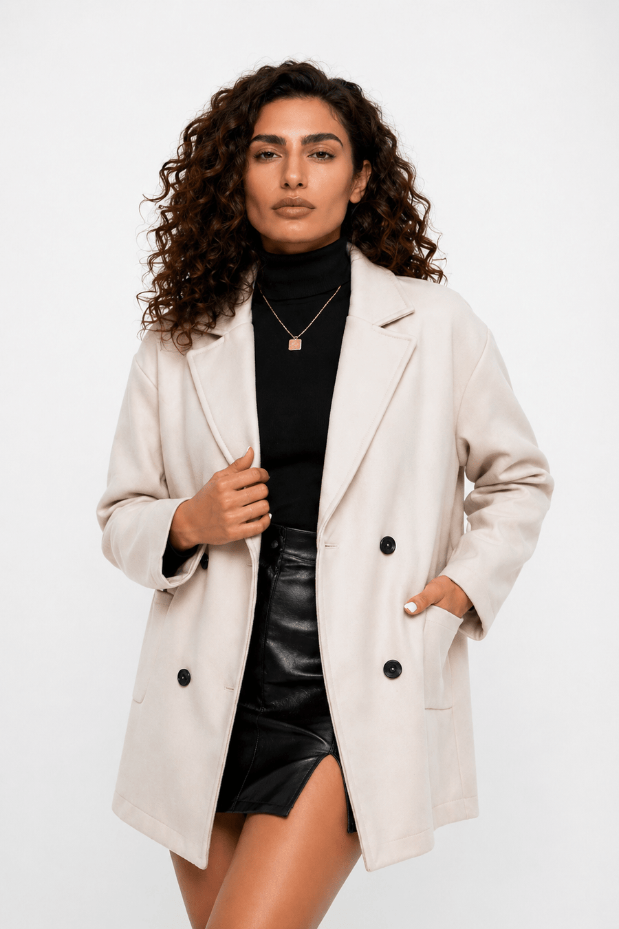 Serena™ | Abrigo midi de mezcla de lana